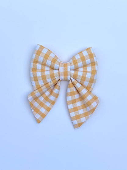 Gingham in Yellow Bow