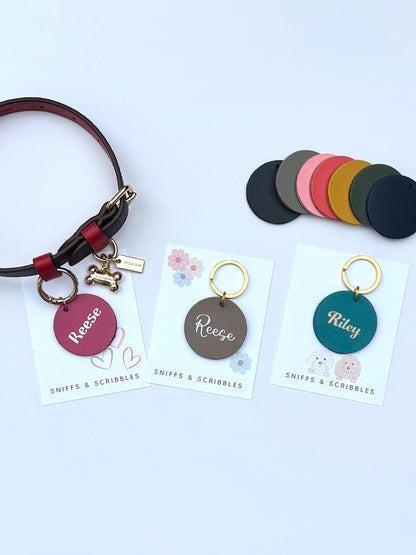 Leather Pet ID Tag (40mm)