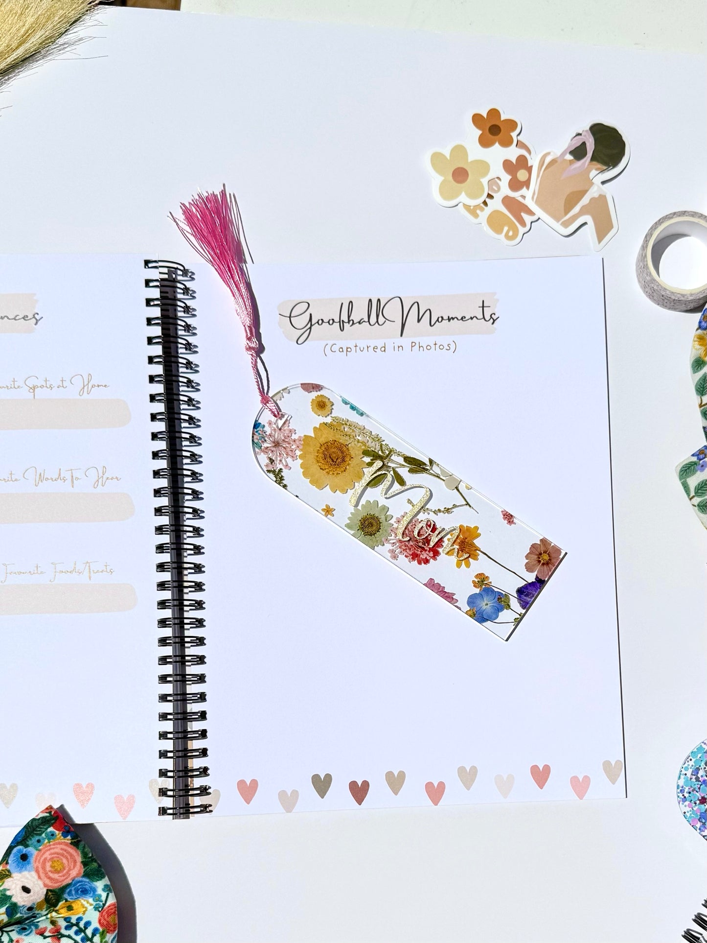 Personalized Summer Floral Pressed Bookmark