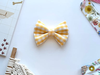 Gingham in Yellow Bow