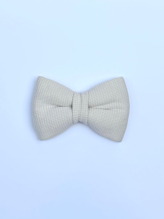 Oat Waffle Knit Bow