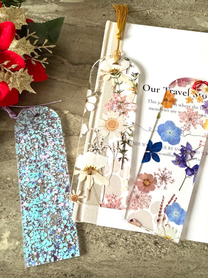 Personalized Summer Floral Pressed Bookmark