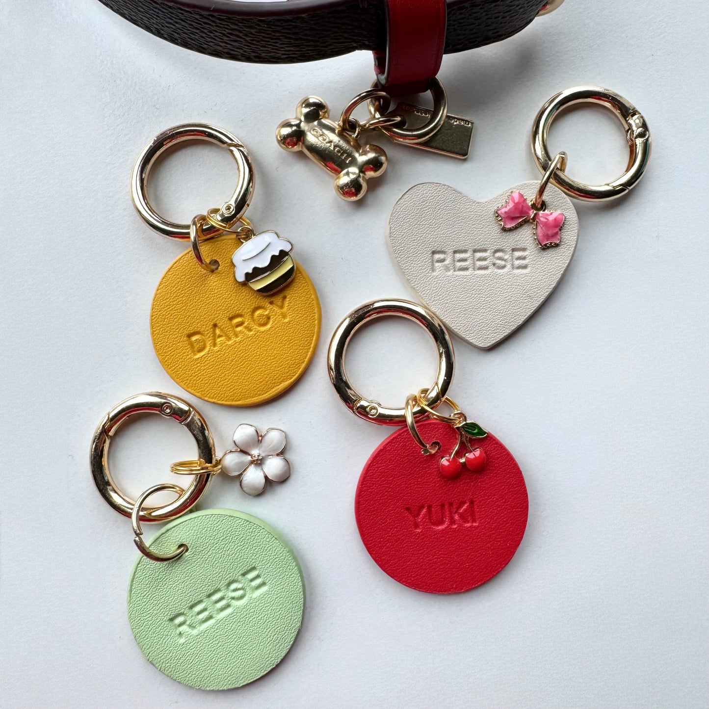 Heart Leather Pet Tag