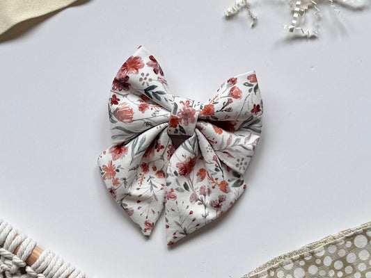 Watercolour Flowers Bow