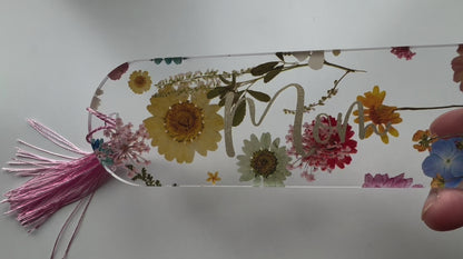 Personalized Summer Floral Pressed Bookmark
